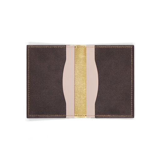 Art Deco zigzag leather card holder